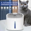 Tomshoo 100oz/3L Water Dispenser, Automatic Cat Water Fountain Dog Water Bowl with LED Lights for Cats Dogs and Other Pets, White