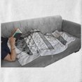 thumbnail image 6 of Geology Soft Flannel Fleece Throw Blanket, Rock Formation Theme Greyscale Illustration Sketchy Style Pattern of Earth, Cozy Plush for Indoor and Outdoor Use, 70" x 90", Grey and White, by Ambesonne, 6 of 6