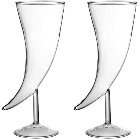 ABCISI Glass Crystal Cocktail Cups, Horn Shaped Glass Cocktail Goblet, Wine Goblet Wine Flutes Drinking Cup for Bar Home Wedding Party Banque