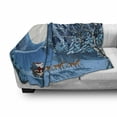 thumbnail image 3 of Christmas Soft Flannel Fleece Throw Blanket, Santa in Sleigh a Night Full Moon the Sky Snowy Winter Xmas Theme Print, Cozy Plush for Indoor and Outdoor Use, 50" x 70", Navy Blue, by Ambesonne, 3 of 6