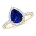 thumbnail image 2 of ANGARA Lab Grown 1.75 Ct Blue Sapphire Halo Engagement Ring for Women in 14K Yellow Gold (Size-9x7mm) | September Birthstone, Anniversary, Jewelry Gift for Women | Lab-Grown Blue Sapphire Ring, 2 of 11