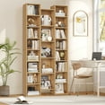 thumbnail image 5 of Homfa 21-Cube Bookcase, 71’’ Tall Wooden Bookshelves with Adjustable Shelves, Triple Wide CD Display Storage Organizer Shelf for Home Office, Natural Color, 5 of 10