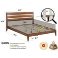 thumbnail image 2 of Acacia Emery Solid Wood Bed Frame with Headboard, Signature Headboard Wood Bed, Queen - Mocha, 2 of 2