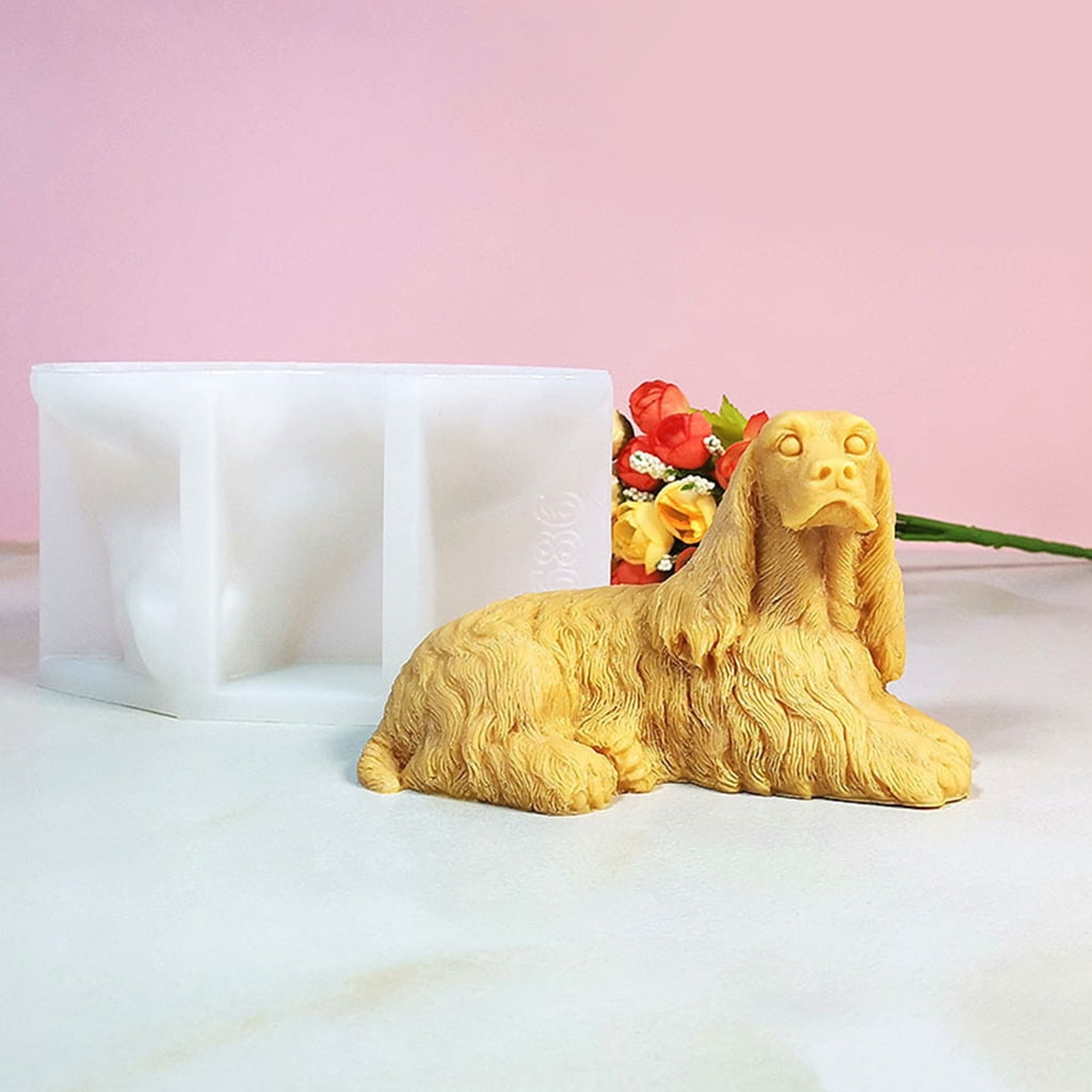 Aurgiarme Silicone Candle Mold 3D Dog Shape Room Decors Molds Handmade Art Supplies Silicone Texture for Crafting and Decors