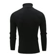 thumbnail image 3 of Men's Slim Fit Turtleneck Sweater Casual Knitted Twisted Pullover Solid Sweaters Black XL, 3 of 9