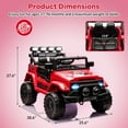 thumbnail image 7 of Lumiparty Kids 12V Kids Ride On Car for Kids, Electric Truck Ride On Toys for Ages 3-8 Years, with 5MPH Max Speed, Remote Control, Accelerator Pedal, Treaded Tires, Music and Story, Red, 7 of 7