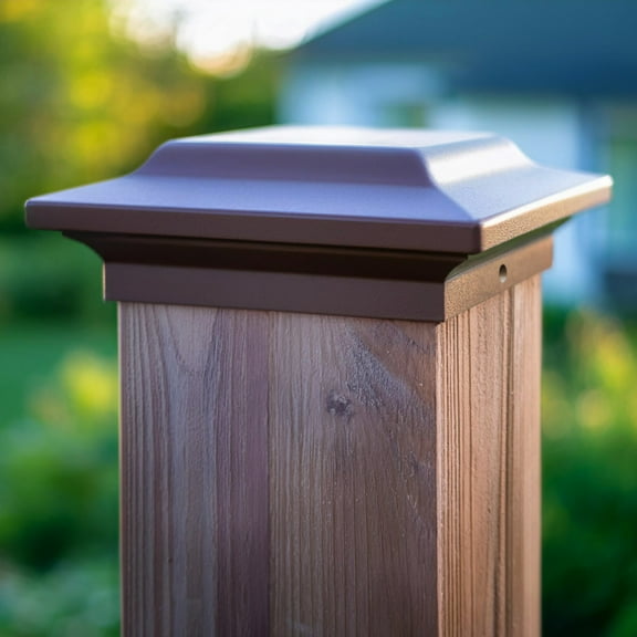 CC Outdoor Living Squared Top Outdoor Aluminum Post Cap - 8" - Bronze Finish