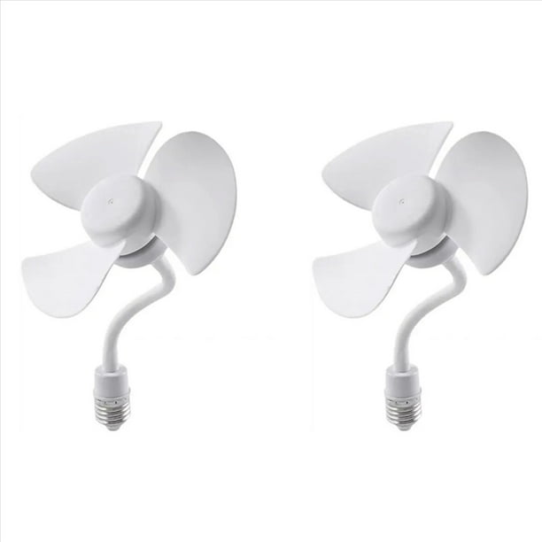 2X Ventilador con Zócalo Rosca, Ventilador Enfriador Techo Compacto, Ventilador Refrigeración con Rosca, Ventilador Mesa Pequeño y Silencioso para Dormitorio, Cocina, Estudio