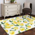 thumbnail image 4 of Summer Fruit Washable Area Rug 2.7 x 5 ft Watercolor Yellow Lemon Rustic Farmhouse, Soft Non Slip Rugs Stain Repellent Indoor Felt Carpet for Living Dining Room Bedroom Home Office, 4 of 9