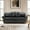 Black, variant on Genuine Leather 3 Seater Sofa with Rolled Arms Nailhead Trims Solid Wooden Legs Living Room Reading Black