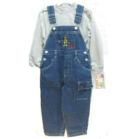 

Toddler Boys Size 4T Cotton Denim Embroidered Bib Pocket Overall 2-PC Sets. * 1 Unit Set Pack *