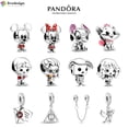 thumbnail image 3 of Pulsera De Encanto Chapado En Plata Minnie Vestido Embellecido Y Lazo Rojo Lindo Gatito Cachorro Cuentas, 3 of 4