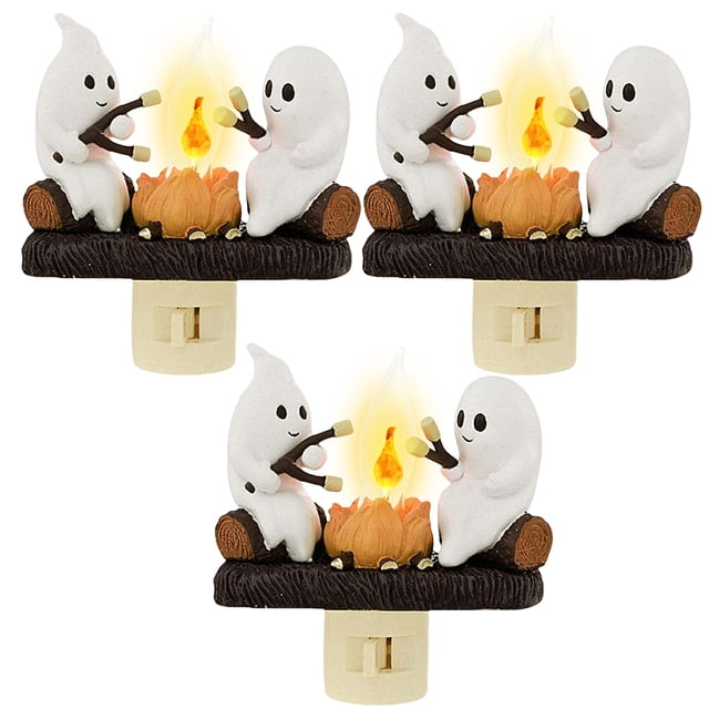 Lámpara LED Del Atardecer Al Luces Espeluznantes Velas Decoraciones Resina para La Habitación Halloween