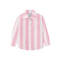 thumbnail image 7 of Oxford Dress Shirts for Boys Striped Long Sleeve Collared Button Up Shirt with Chest Pocket School Uniform (7-8 Years, Pink 01), 7 of 7