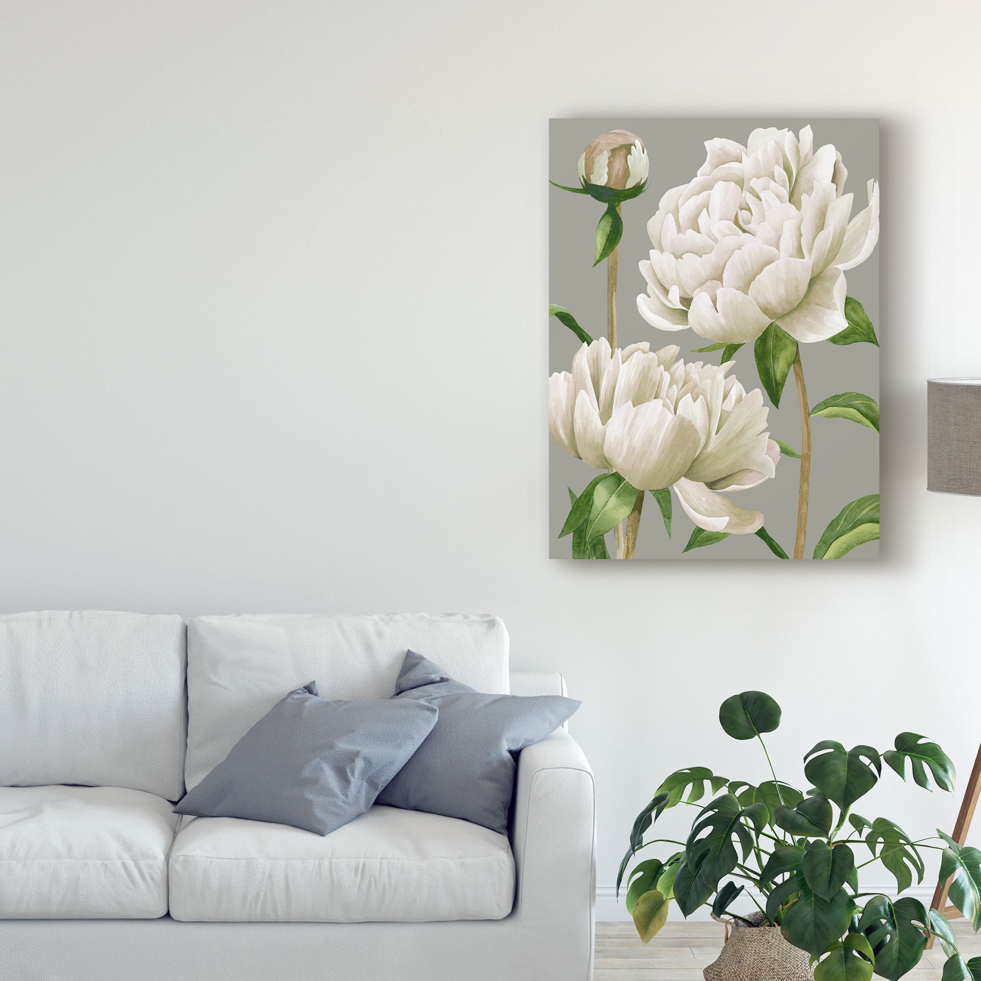 Trademark Fine Art 'White Peonies I' Canvas Art by Grace Popp