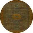 thumbnail image 1 of Ahgly Company Machine Washable Indoor Round Abstract Red Brown Area Rugs, 7' Round, 1 of 7