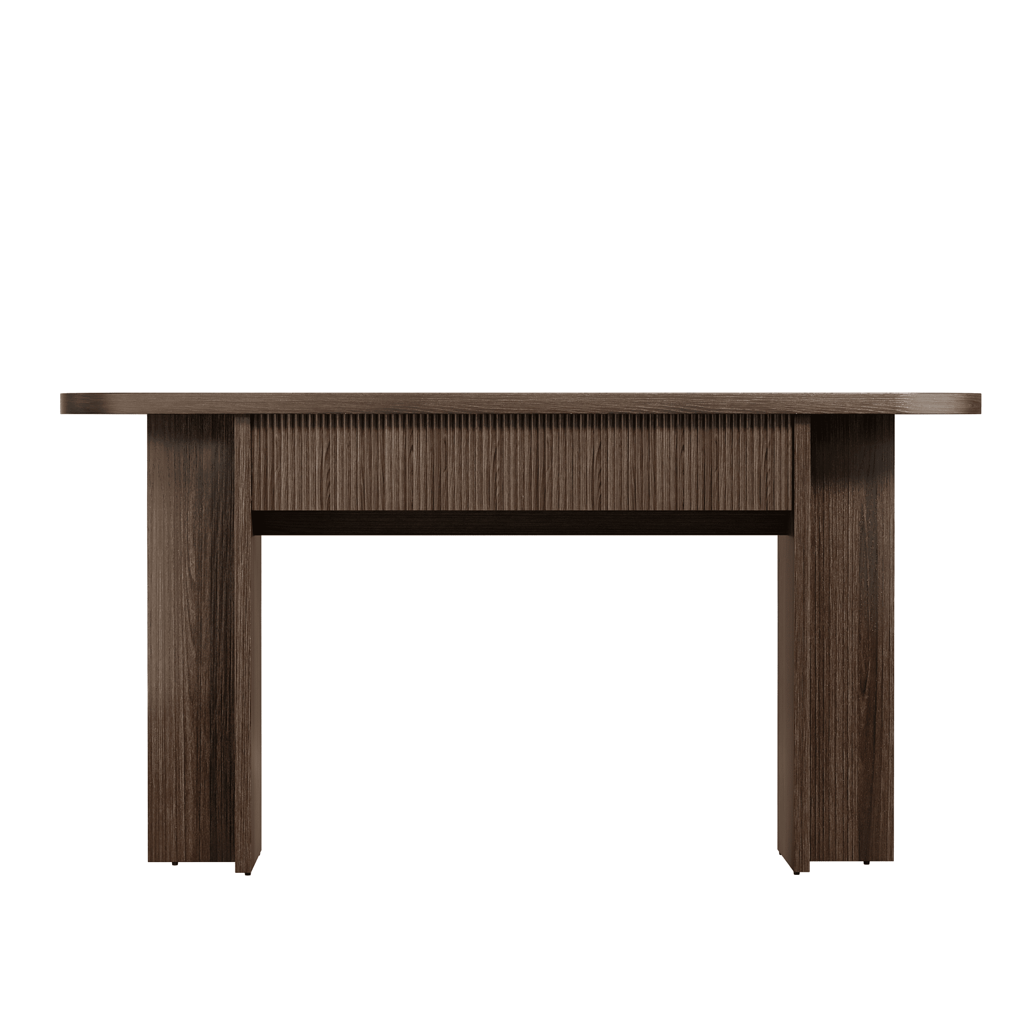 Mintazer 63" Fluted Console Table with 2 Drawers, Modern Entryway Tables with Storage, Sofa Table for Entryway Hallway Living Room, Brown