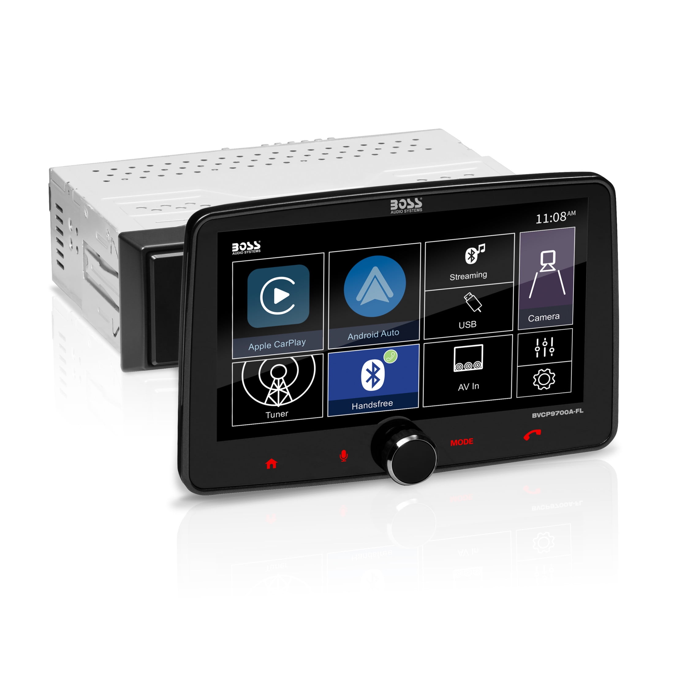 BOSS Audio Systems BVCP9700A-FL Single DIN Car Stereo Apple Carplay & Android Auto, 7" Touchscreen