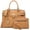 Tan, variant on MKP Female Satchel Handbags Shoulder Tote Top Handle Bags with Matching Wristlet Wallet