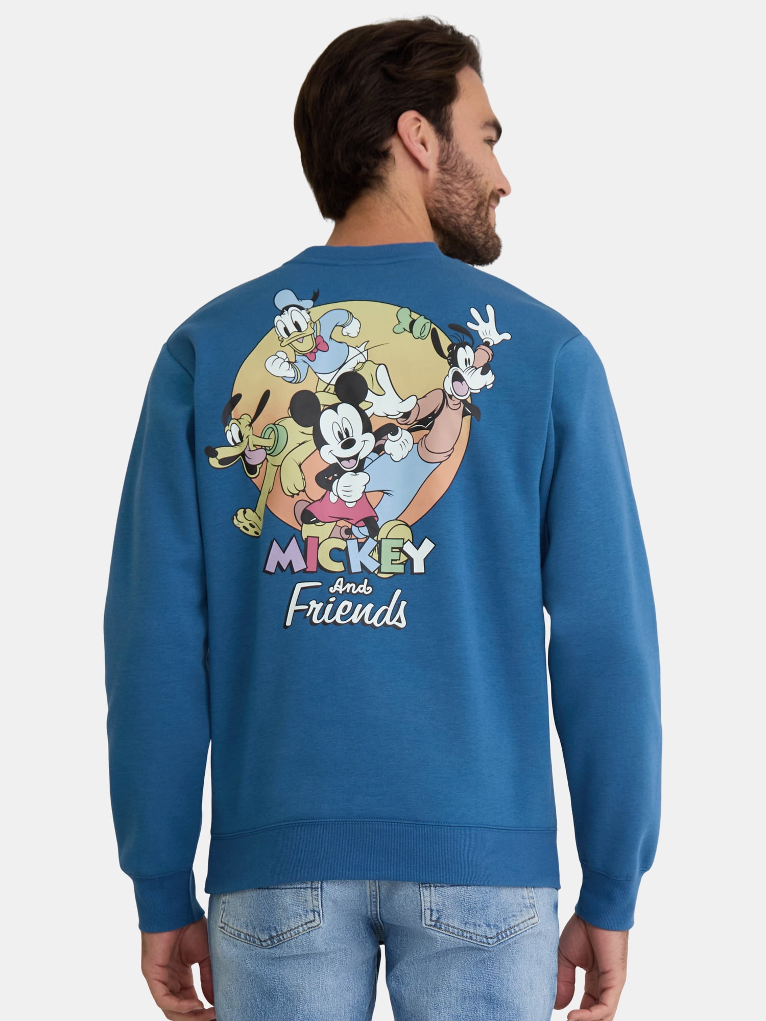 Mickey & Friends Men's Graphic Sweatshirt with Embroidery, Sizes S-2XL