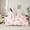 Green Pink, variant on Castle Fairy Pink Rose Bow Girl 7pcs Bedding Comforter Set,Love Heart Print Queen Bedding Sets Super Cozy,Flower Bowknot Queen Sheet Sets,Microfiber Bedroom Decor
