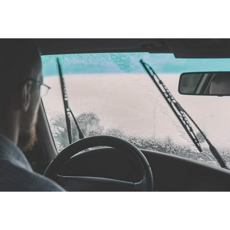 Multi Windshield - LAMINATED POSTER Driving Windshield Car Raining Windshield Wipers Poster Print 24 x 36