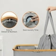 thumbnail image 2 of 150L Laundry Basket with Lid, Clothes Hampers for Laundry with Bamboo Handles and 2 Removable Laundry Bags, Large Foldable Laundry Hamper for Bedroom, Bathroom, Dorm, Laundry Room, Sliver Gray, 2 of 5