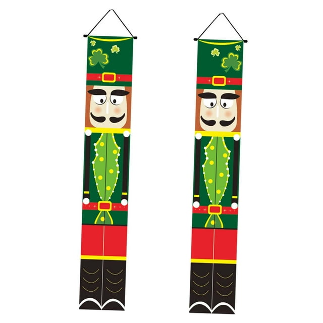 Cartel del porche del día de San Patricio, cartel de la puerta, cartel colgante con patrón de cascanueces, cartel del garaje, decoración del día de