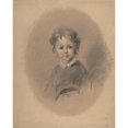 thumbnail image 2 of Ernest Hébert 20x24 Gold Ornate Framed and Double Matted Museum Art Print Titled - Portrait of a Boy (1870), 2 of 4