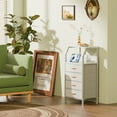 thumbnail image 3 of Furnulem 4 Drawer Night Stand with Charging Station,Bedside Table with Fabric Drawers,Small Dresser for Bedroom,White, 3 of 9