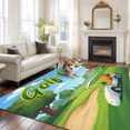 thumbnail image 3 of Golf Club Washable Living Room Rugs 5'x8', Cartoon Golf Cart Balls Sport Grass Low Pile Throw Large Area Rug Non-Slip Sturdy Edge Binding Carpet for Living Room Kitchen Office, 3 of 9