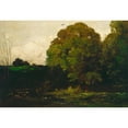 thumbnail image 2 of Charles François Daubigny 24x18 Black Ornate Framed Double Matted Museum Art Print Titled: A Pond in the Morvan (1869), 2 of 5