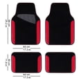 thumbnail image 6 of CAR GRAND Waterproof Faux Leather Carpet Car Floor Mats Universal Fit Anti-Slip Nibbs PVC Back Driver Heel Pad SUV, VAN Sedan Truck Set of 4 Pieses Black Red, 6 of 7