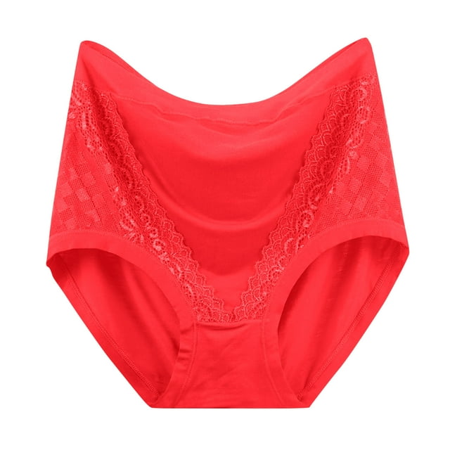 Yuyuzo Womens Plus Size Underwear Seamless Full Coverage High Waisted Cotton Soft Comfy Lace Solid Color Panties