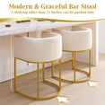 thumbnail image 5 of FANCROU 26" H Counter Height Bar Stools Set of 1, Fabric Barrel Stools with Back and Arms, Beige-Golden Leg, 5 of 7