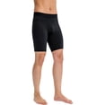 thumbnail image 2 of Active Men's Compression Biker Shorts with Side Pockets and Moisture-Wicking Stretch Fabric - Small, Black, 2 of 5