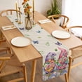 thumbnail image 3 of Table Runner 90 Inches Long for Kitchen Dining, Blue Purple Gnomes Dresser Scarf Farmhouse, Dining Table Decorations for Wedding/Parties, Spring Vintage Hydrangea Flower Leaf 13 x 90 In, 3 of 8
