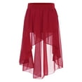 thumbnail image 2 of inlzdz Girls Lyrical Ballet Dance Dress High Low Chiffon Flowy Skirts Latin Jazz Modern Dancewear Burgundy 14, 2 of 7