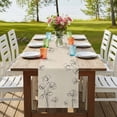 thumbnail image 4 of Table Runners 36 Inches Long Dress Scarves, Retro Beige Flowers Farmhouse Kitchen/Dining Table Runner, Short Coffee Tablerunners, Rustic Abstract Floral Simple Art 13x36 Inch, 4 of 9