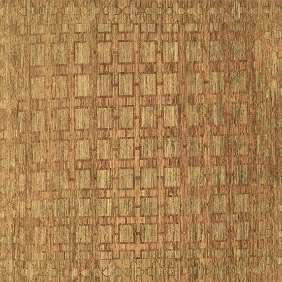 Ahgly Company Indoor Square Abstract Brown Contemporary Area Rugs, 7' Square