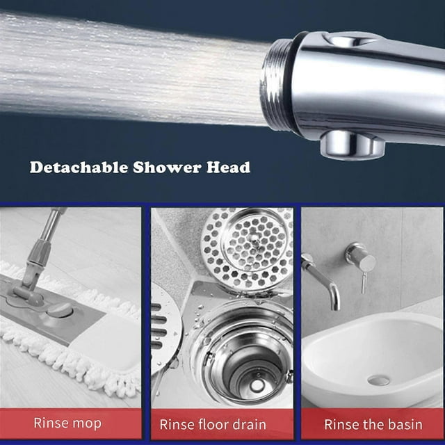 Handheld Shower Head with ON/Off Pause 3 Settings High Pressure Showerhead Adjustable Detachable Bathroom Shower Head Polished Bath Shower Head