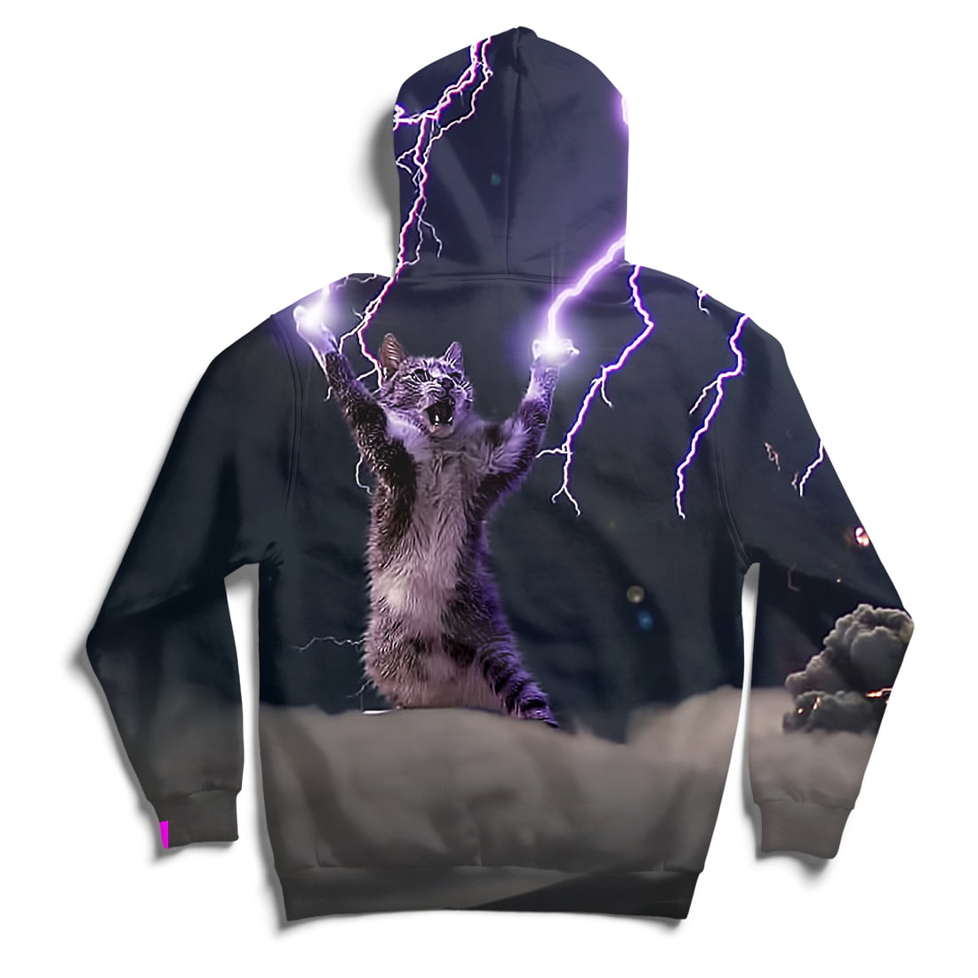 Lightning Cat Graphic Pullover Hoodie | Unisex, Up to 4XL 