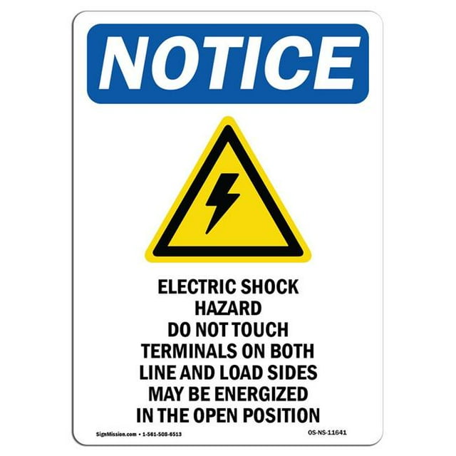 SignMission OS-NS-A-1218-V-11641 12 x 18 Po Panneau de Signalisation - Risque de Choc Électrique