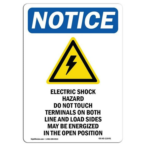 SignMission OS-NS-A-710-V-11641 7 x 10 in. OSHA Notice Sign - Electric Shock Hazard