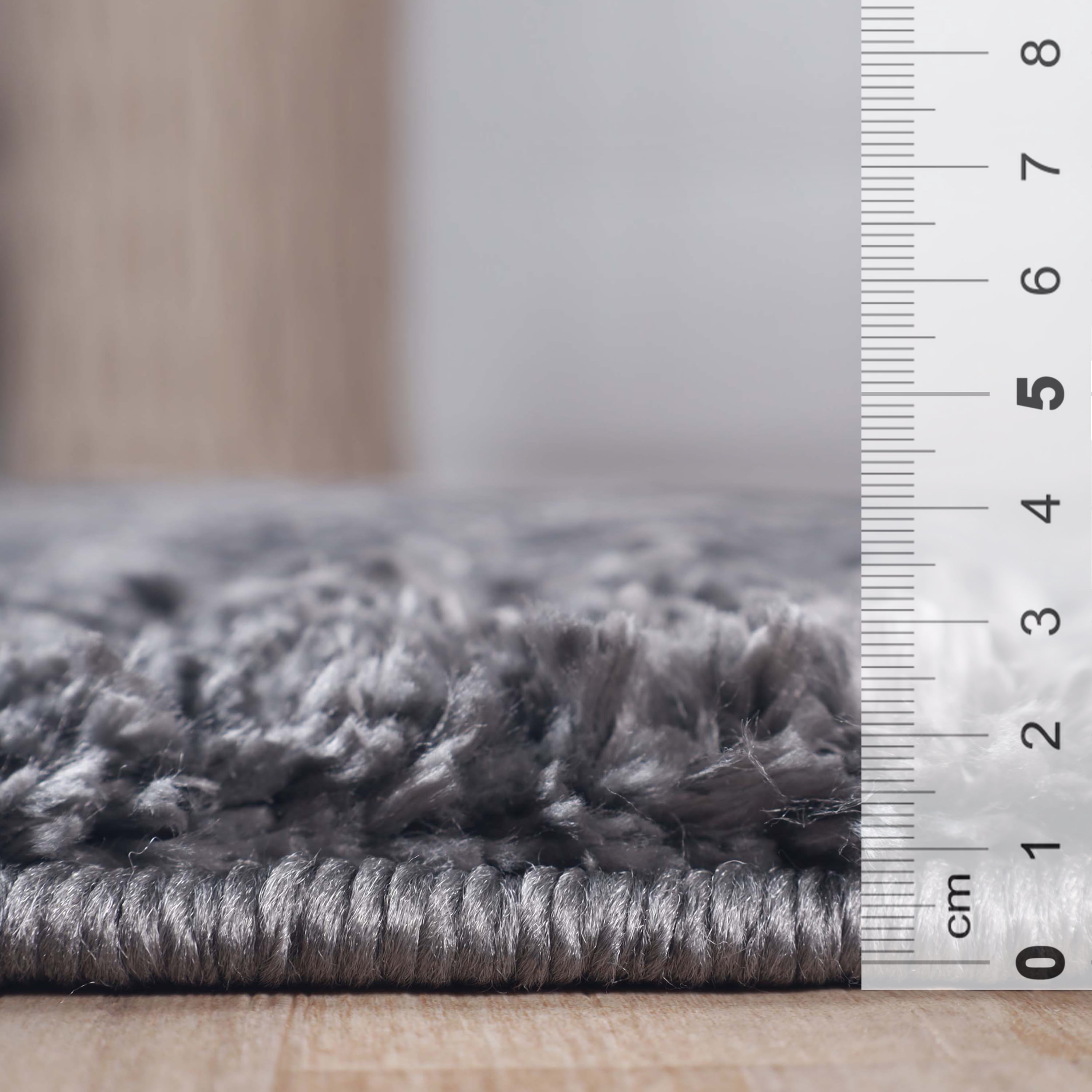 BNM Solid Indoor Shag Runner or Area Rug, 8' x 10', Grey