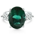 thumbnail image 3 of Pompeii 16x12mm Emerald & 1Ct Pear Shape Diamond Ring 14k Gold Lab Grown (F/G,VS1-VS2), 3 of 6