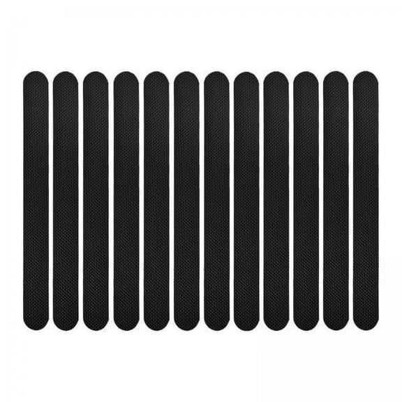 Fancyes 2x12Pcs Shower Anti Skid Stickers Anti Slip Strips for Showers Stairs Bath Tub black