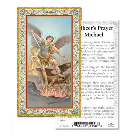 

Saint Michael the Archangel Gold-Stamped Catholic Prayer Holy Card with Prayer on Back Pack of 100