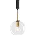 thumbnail image 1 of FSLiving Adjustable Height Dimmable Pure Copper Pendant Light J Type Track Mounted Glass Pendant Light Brass Finished E26 Socket Decorate for Kitchen Island,Globe Shape,Customizable, 5ft,1 Light, 1 of 7