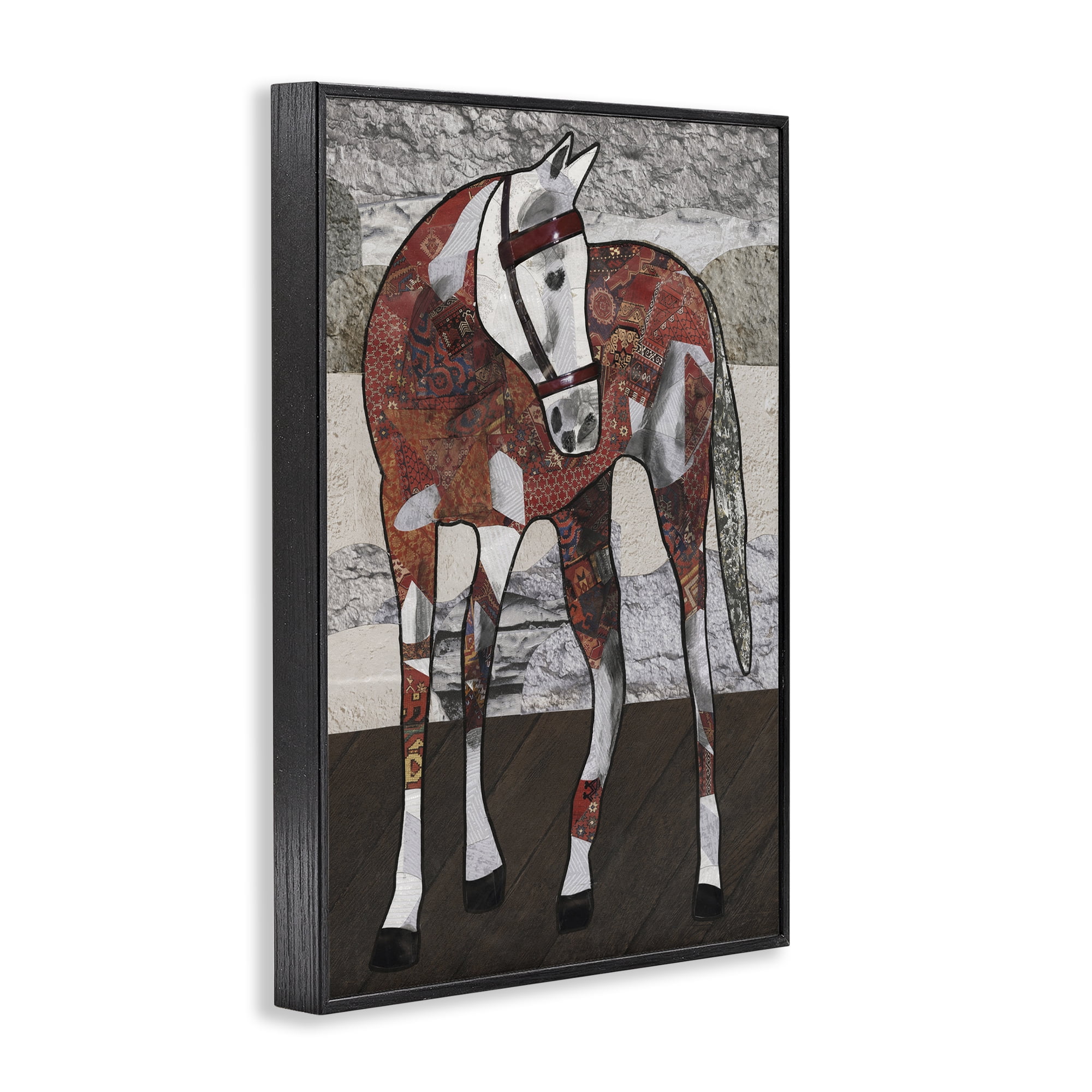 Stupell Industries Southwestern Patterned Foal Animals & Insects Painting Black Framed Art Print Wall Art, 12 x 18
